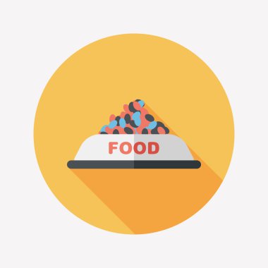 Uzun Gölge, eps10 ile evde beslenen hayvan köpek gıda düz simgesi