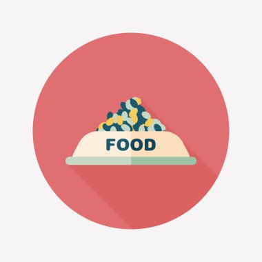 Uzun Gölge, eps10 ile evde beslenen hayvan köpek gıda düz simgesi