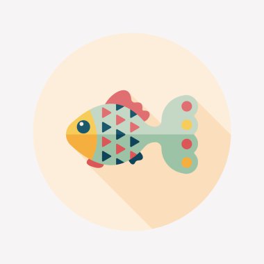 Uzun Gölge, eps10 ile evde beslenen hayvan balık düz simgesi