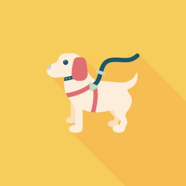 Uzun Gölge, eps10 ile evde beslenen hayvan köpek düz simgesi