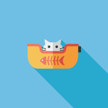 Uzun Gölge, eps10 ile evde beslenen hayvan yatak düz simgesi