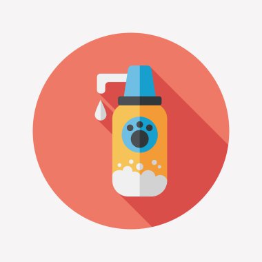 Uzun Gölge, eps10 ile evde beslenen hayvan şampuan düz simgesi