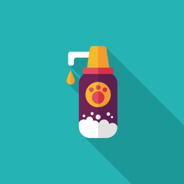 Uzun Gölge, eps10 ile evde beslenen hayvan şampuan düz simgesi