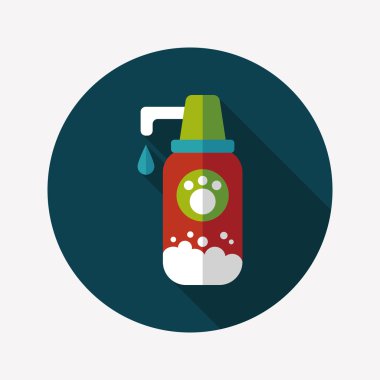 Uzun Gölge, eps10 ile evde beslenen hayvan şampuan düz simgesi