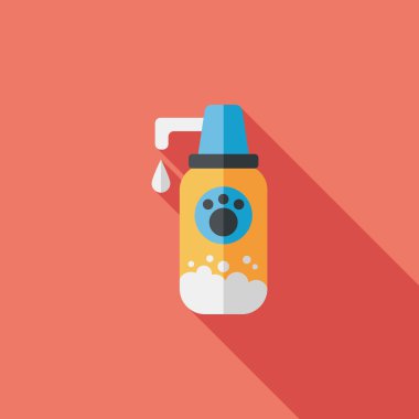 Uzun Gölge, eps10 ile evde beslenen hayvan şampuan düz simgesi