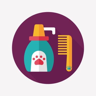 Uzun Gölge, eps10 ile evde beslenen hayvan şampuan düz simgesi