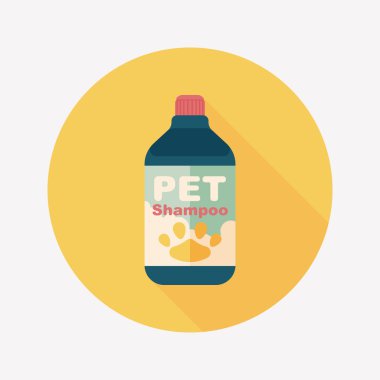 Uzun Gölge, eps10 ile evde beslenen hayvan şampuan düz simgesi