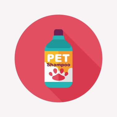 Uzun Gölge, eps10 ile evde beslenen hayvan şampuan düz simgesi