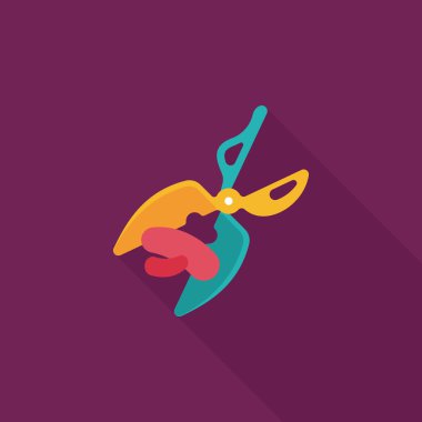 Uzun Gölge, eps10 ile evde beslenen hayvan makas düz simgesi