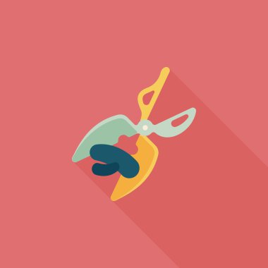 Uzun Gölge, eps10 ile evde beslenen hayvan makas düz simgesi