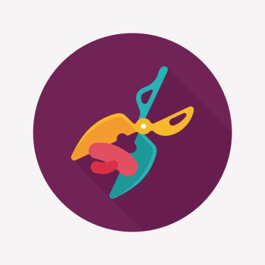 Uzun Gölge, eps10 ile evde beslenen hayvan makas düz simgesi