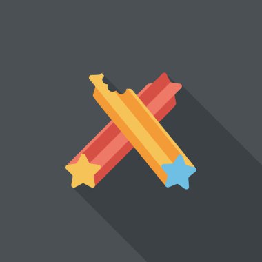 Evde beslenen hayvan köpek diş kemik düz simgesi uzun gölge, eps10 ile temizlik