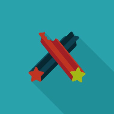 Evde beslenen hayvan köpek diş kemik düz simgesi uzun gölge, eps10 ile temizlik