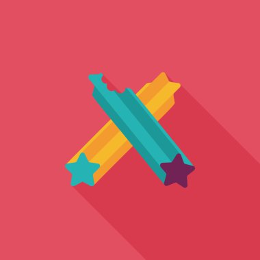 Evde beslenen hayvan köpek diş kemik düz simgesi uzun gölge, eps10 ile temizlik