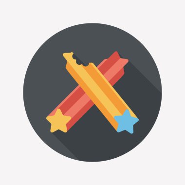 Evde beslenen hayvan köpek diş kemik düz simgesi uzun gölge, eps10 ile temizlik