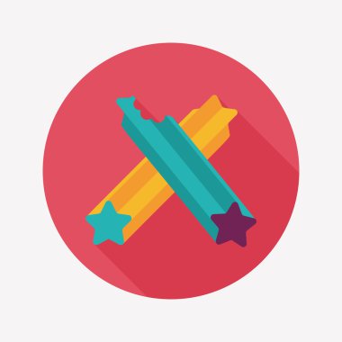 Evde beslenen hayvan köpek diş kemik düz simgesi uzun gölge, eps10 ile temizlik