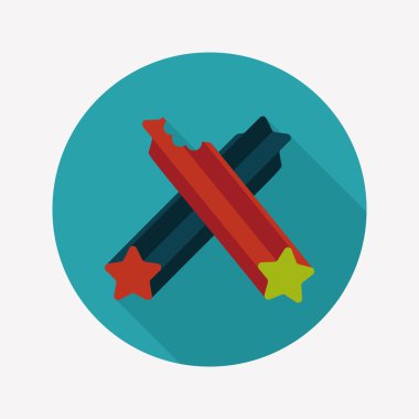 Evde beslenen hayvan köpek diş kemik düz simgesi uzun gölge, eps10 ile temizlik