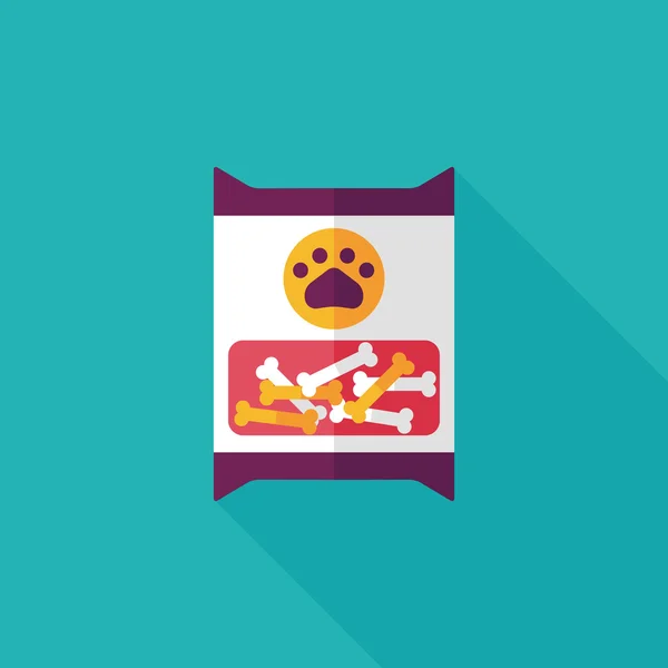 Pet dog food package flat icon with long shadow, eps10 — стоковый вектор