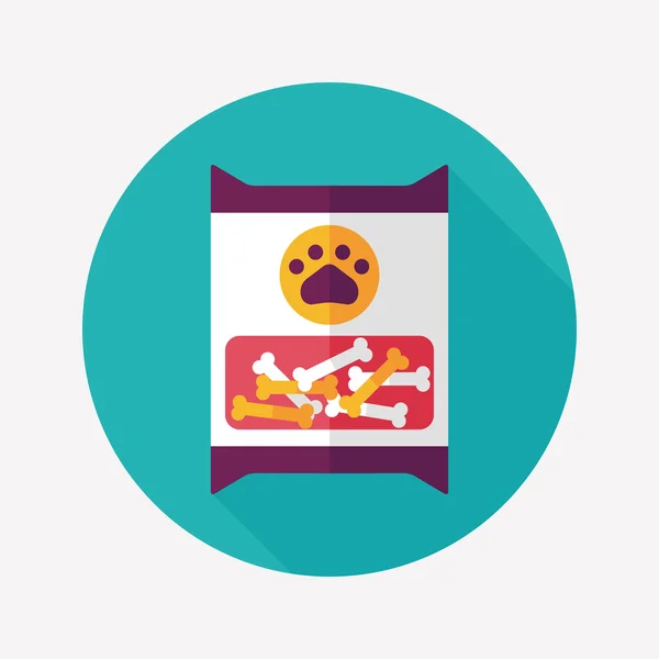 Pet dog food package flat icon with long shadow, eps10 — стоковый вектор