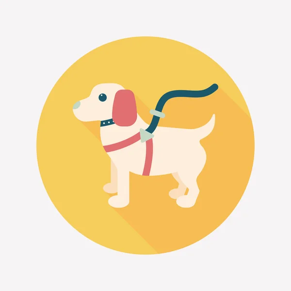 Icona piatta per cani da compagnia con lunga ombra, eps10 — Vettoriale Stock