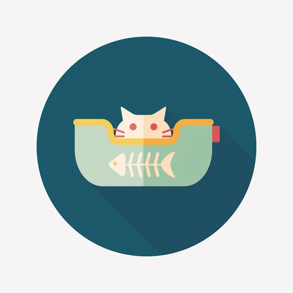 Pet bed flat icon with long shadow, eps10 — стоковый вектор