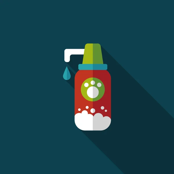 Shampooing pour animaux icône plate avec ombre longue, eps10 — Image vectorielle