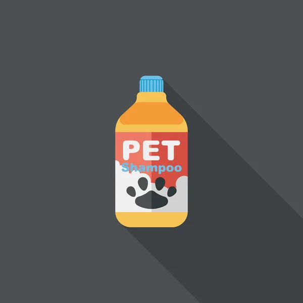 Pet shampoo ícone plano com sombra longa, eps10 —  Vetores de Stock