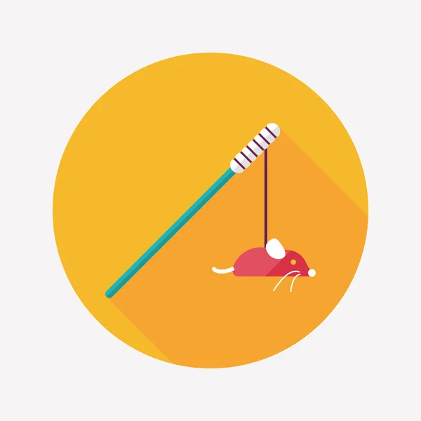 Pet cat toy flat icon with long shadow, eps10 — стоковый вектор