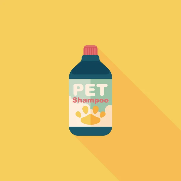 Champú para mascotas icono plano con sombra larga, eps10 — Vector de stock