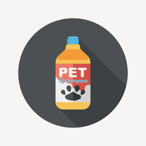 Champú para mascotas icono plano con sombra larga, eps10 — Vector de stock