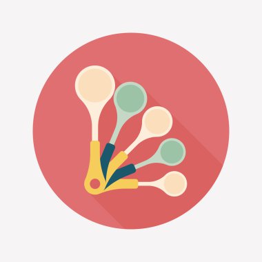 Uzun Gölge, eps10 ile mutfak eşyaları kaşık düz simgesi