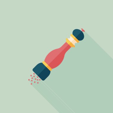 Uzun Gölge, eps10 ile mutfak eşyaları biber şişe düz simgesi