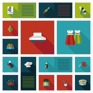 Mutfak eşyaları düz app kullanıcı arabirimi arka plan, eps10