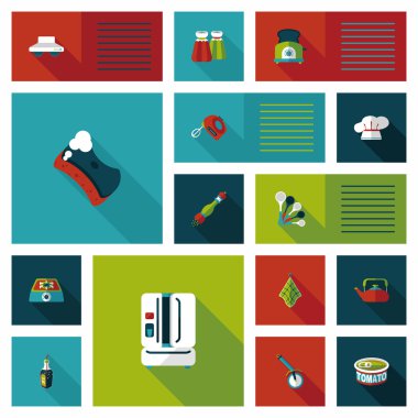 Mutfak eşyaları düz app kullanıcı arabirimi arka plan, eps10