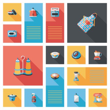 Mutfak eşyaları düz app kullanıcı arabirimi arka plan, eps10