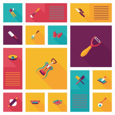 Mutfak eşyaları düz app kullanıcı arabirimi arka plan, eps10