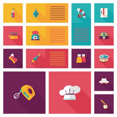 Mutfak eşyaları düz app kullanıcı arabirimi arka plan, eps10