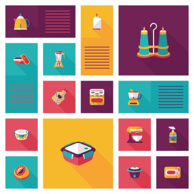 Mutfak eşyaları düz app kullanıcı arabirimi arka plan, eps10