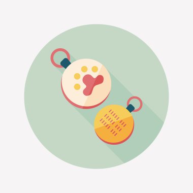 Uzun Gölge, eps10 ile evde beslenen hayvan etiketi düz simgesi