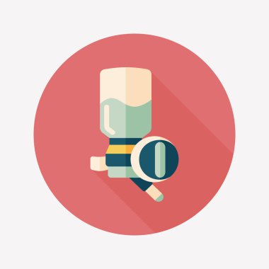 Evde beslenen hayvan su içme uzun gölge, eps10 ile düz simgesi