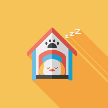 Uzun Gölge, eps10 ile evde beslenen hayvan köpek evi düz simgesi