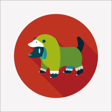 Evde beslenen hayvan giyim uzun gölge, eps10 düz simgesiyle