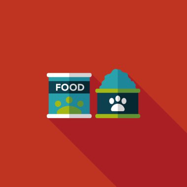 Uzun Gölge, eps10 ile evde beslenen hayvan köpek gıda düz simgesi