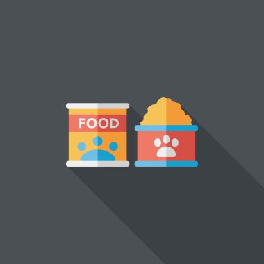 Uzun Gölge, eps10 ile evde beslenen hayvan köpek gıda düz simgesi