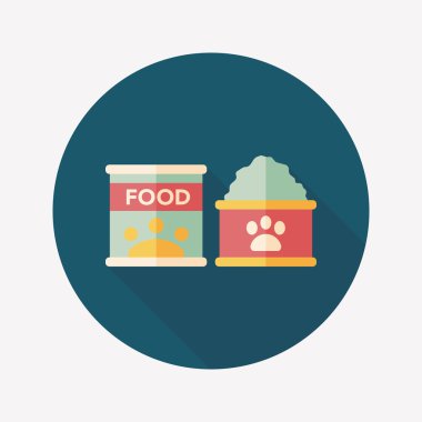 Uzun Gölge, eps10 ile evde beslenen hayvan köpek gıda düz simgesi