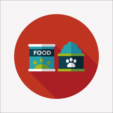 Uzun Gölge, eps10 ile evde beslenen hayvan köpek gıda düz simgesi