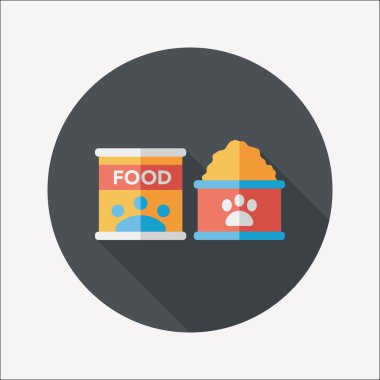 Uzun Gölge, eps10 ile evde beslenen hayvan köpek gıda düz simgesi