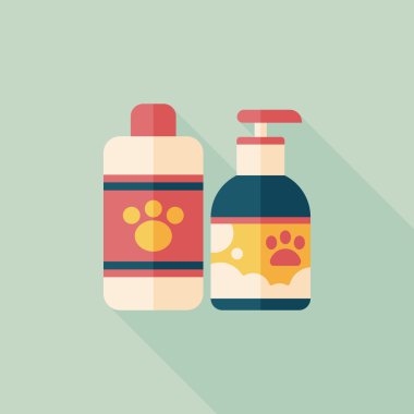 Uzun Gölge, eps10 ile evde beslenen hayvan şampuan düz simgesi