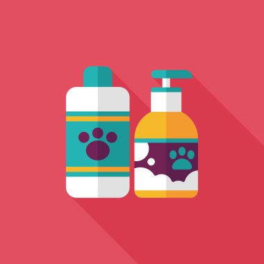 Uzun Gölge, eps10 ile evde beslenen hayvan şampuan düz simgesi