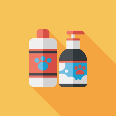 Uzun Gölge, eps10 ile evde beslenen hayvan şampuan düz simgesi